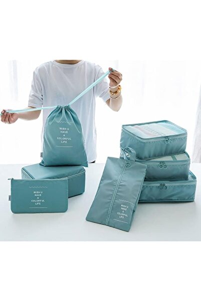 Generic مجموعة مكعبات التعبئة المكونة من 7 قطع، منظم أمتعة السفر