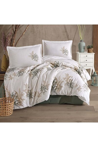 Clasy Ranforce Double Duvet Cover Set Virele Green