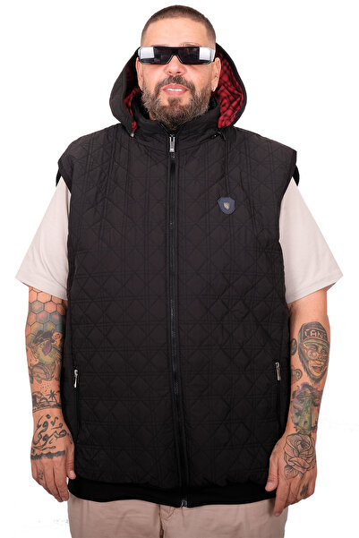 ModeXL Mode XL Plus Size Quilted Vest U25719 Charcoal Black