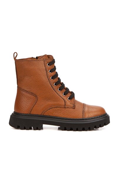 ALON Genuine Leather Thick Sole Tan Boots