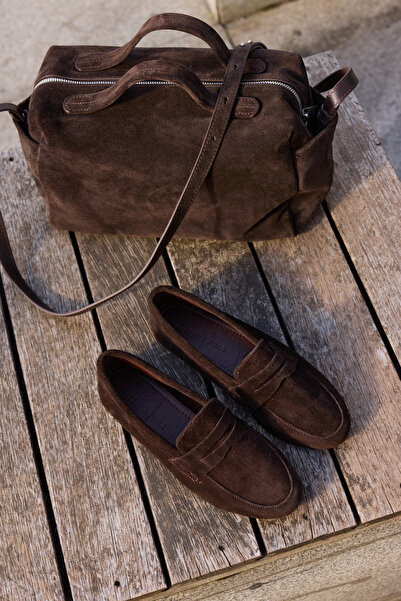 ANGELİNA JONES Babet Ribalta pentru femei, maro, piele naturală, piele intoarsa