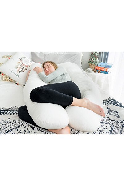 Generic وسادة حمل على شكل حرف U لكامل الجسم، وسادة حمل للنوم على الجانب، قابلة للإزالة والغسل