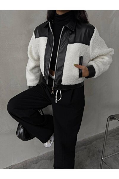 elbisereyonda Grasso Teddy Deri Karışımlı Ceket