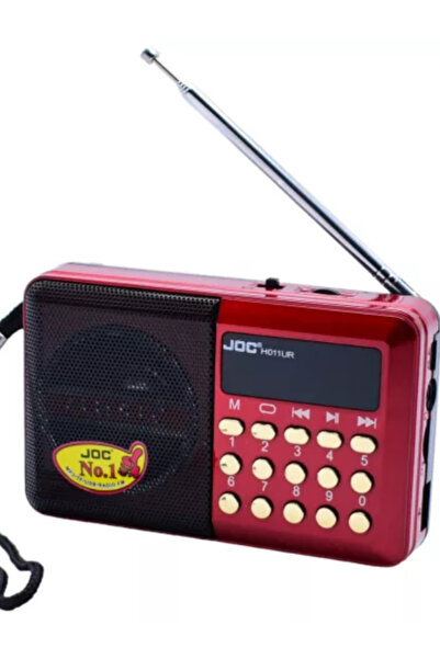 JOC Radio portabil JOD-H011UR, MP3, microSD/USB,FM, afisaj electronic, acumulator BL-5C, negru/rosu