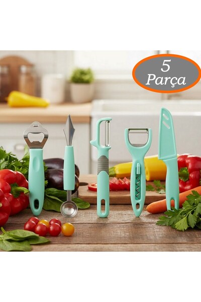 Neler Geldi Neler 5 Parça Mutfak Seti Sebze Soyacağı Soyacak, Konser Açacak, ...
