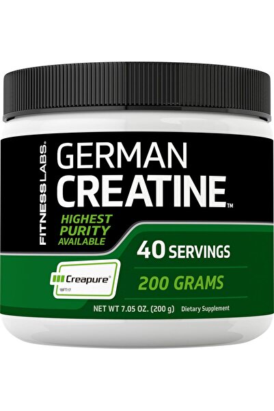 FITNESS مسحوق الكرياتين الألماني من مختبرات لابس | 7.05 أونصة | 40 حصة | كريابيور | مسحوق أحادي الهيدرات | غير معدل وراثيًا