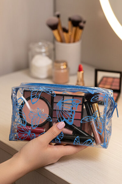 monangel Waterproof Patterned Pvc Makeup and Organizer Travel Bag