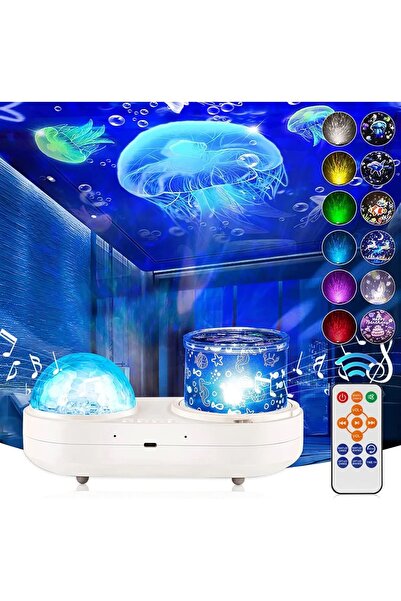 FAMEMUS ACCESSORY Toptan Müzikli Galaxy Projeksiyon Gece Lambası Nebula Proje...