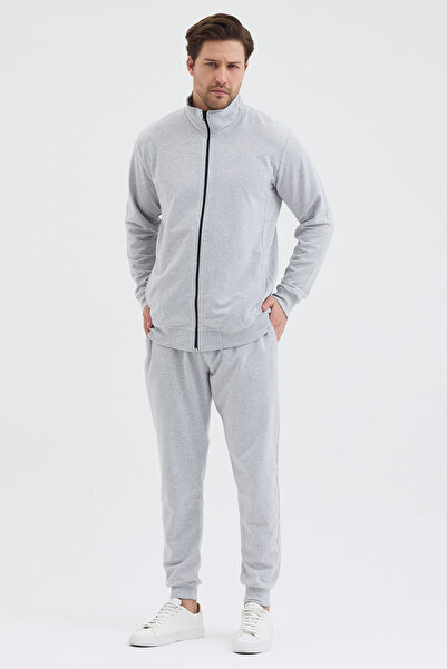 CLIPMAN Men's 2 Thread Regular Fit Judge Collar Tracksuit Set