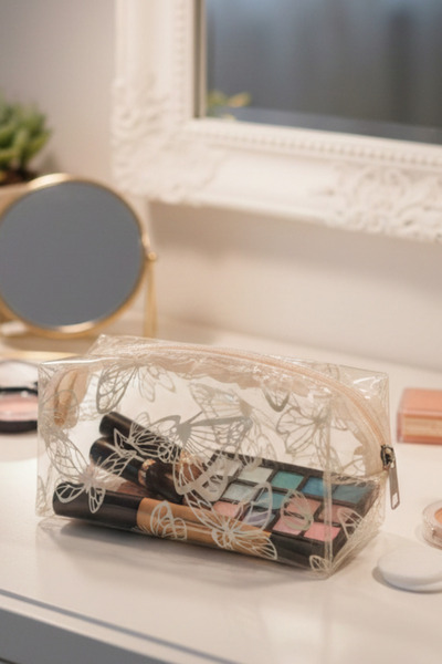 monangel Waterproof Patterned Pvc Makeup and Organizer Travel Bag
