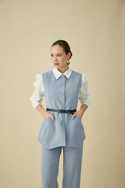 NUR KALAY COLLECTION KEMERLİ YELEK TAKIM