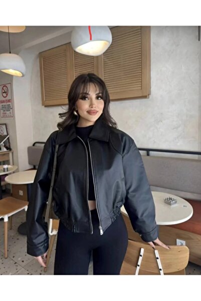Genel Markalar Deri Bomber Deri Ceket