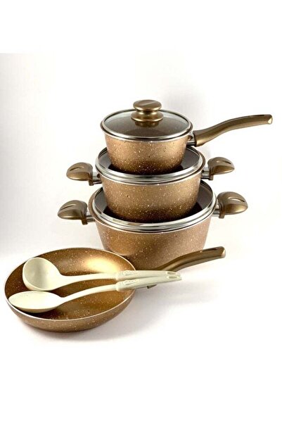 AVCI HOME MAKER طقم أواني طهي هوم ميكر جرانيت فيجا مكون من 9 قطع - أغطية زجاجية - قدران عميقان - قدر صلصة - مقلاة - 1