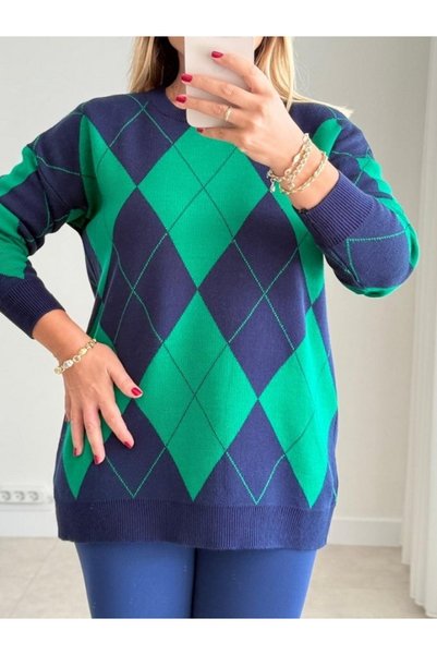MİRVE BUTİK BAKLAVA PATTERNED KNIT SWEATER