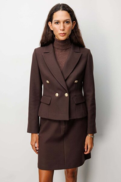 Ekol Kruvaze Yaka Kaşe Ceket