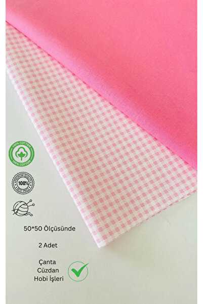 seyranat Çanta, Cüzdan, Hobi İşleri İçin 2 Adet 50 cm Pembe Pötikare Desenli ...