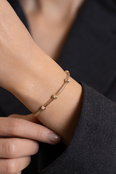 Bayar Gold 14 Ayar Altın Dorikalı İtalyan Esnek Bileklik