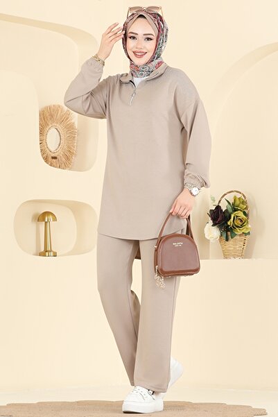 ModaMerve Yarım Fermuarlı Taşlı Takım 2743AYD574-MS Taş