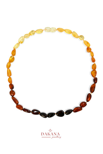 DAKANA JEWELLERY Certified Three Color Yellow Baby Amber Necklace