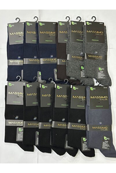 MASSİMO CALZE Men's 12-Piece Winter Bamboo Socks