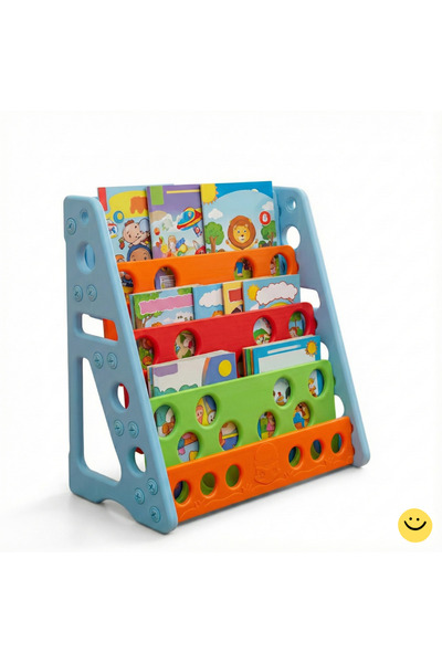 MUPARK Montessori Çocuk Kitaplık Renkli Kitap Düzenleyici Ünite Kreş Anaokulu...