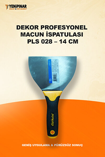 Dekor Profesyonel Macun İspatulası PLS 028 – 14 cm | Geniş Uygulama & Pürüzsü...