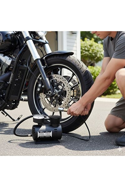 Genel Markalar 300 PSI Güçlü Lastik Şişirme Pompası - Elektrikli Fiş ve 12V Ç...