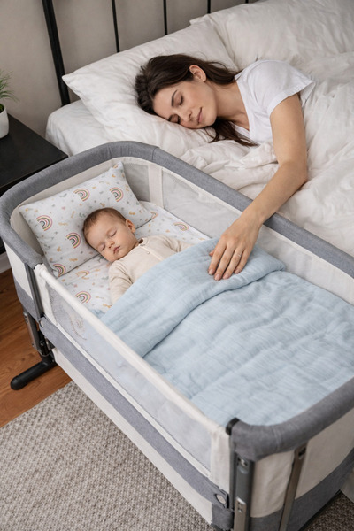 Yada Baby %100 Pamuk Müslin Kumaştan 4 Parça Yeni Doğan Bebek Yorganı Seti 60...