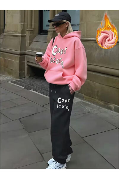 Flaubert -Women's Printed Year Oversized Sweatshirt -Sweatpants 2-Piece Set