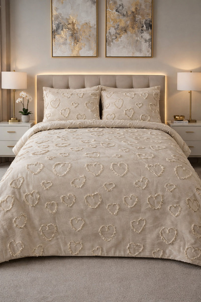 Bizdenuygunuyok Tek Kişilik Yatak Örtüsü Takımı 1 Adet Yastık Kılıfı Modern Desen Yumuşak Doku Beyaz 180 x 260