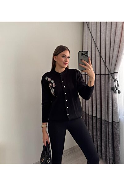 Miasista Çiçek İşleme Detay Hırka