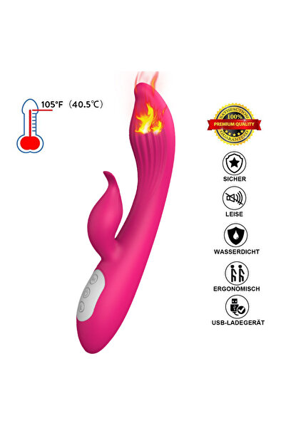 OEM Stimulator dublu, tip iepure, 12 moduri de vibratie, cu functie de incalzire, reincarcabil