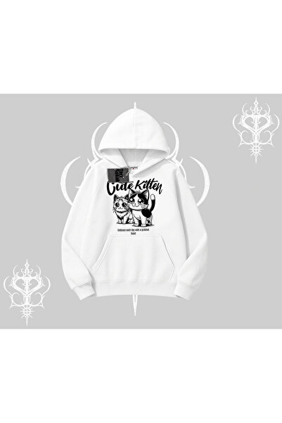 Tarzsokak Hanorac cu glugă cu imprimeu pisicuță drăguță și pisică adorabilă s...
