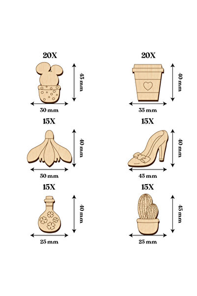 Hold My Stuff Set 100 buc Baze Blank Martisor pentru Pictat si Decorat, Blankuri Martisoare DIY, 1 Martie 8 Martie