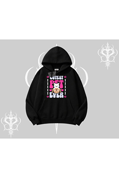 Tarzsokak Hanorac cu glugă imprimat „Cel mai bun animal de companie din lume”