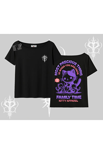 Tarzsokak Tricou cu guler barcă, cu imprimeu pe spate, cu textul „Family Time...