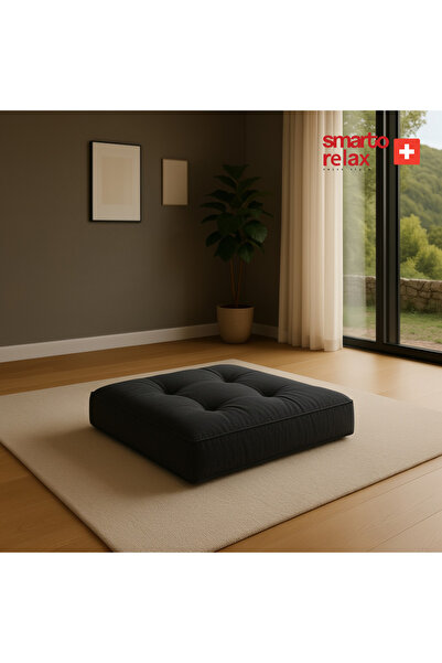 Smarto relax Babyface Kumaş Kare Yer Minderi 80×80×20cm | Kapitoneli Zemin Ot...