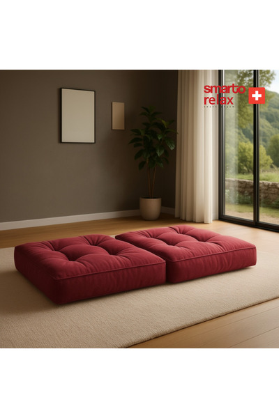 Smarto relax Babyface Kumaş Kare Yer Minderi 80×80×20cm | Kapitoneli Zemin Ot...