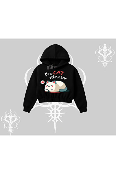 Tarzsokak Φούτερ μπλούζας με στάμπα γάτας και γράμματα  "Paws Off " σε στυλ s...