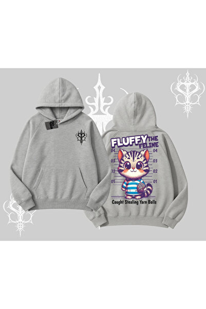 Tarzsokak Hanorac cu glugă cu imprimeu pe spate cu pisică drăguță, cu text „F...