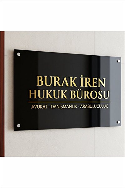 Renkli Home Siyah Pleksi Kapı Tabelası ( Kişiye Özel )