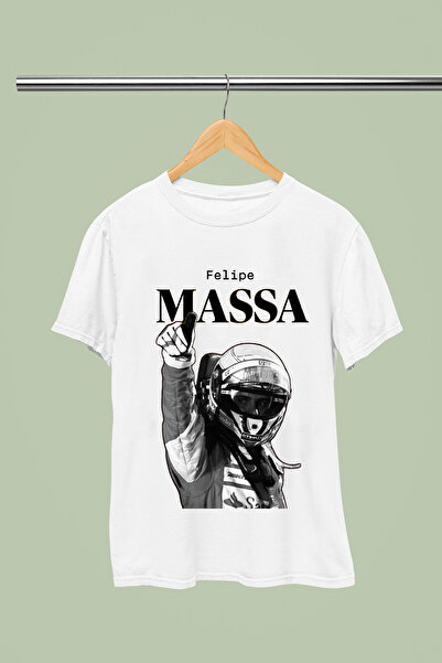 MAGORS تيشيرت FELIPE MASSA مطبوع من القطن بأكمام قصيرة وقصة عادية لسباقات الف...