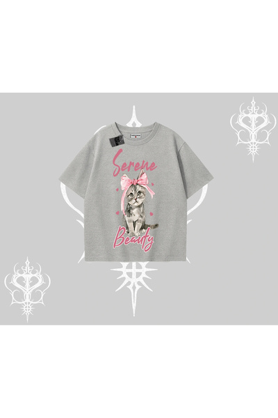 Tarzsokak تيشيرت سيرين بيوتي كات مطبوع قصة فضفاضة