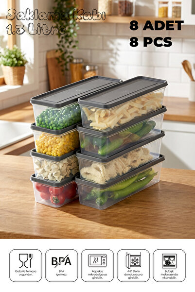 espashome Freshkeep Storage Container Set of 8, Suitable for Microwave and De...
