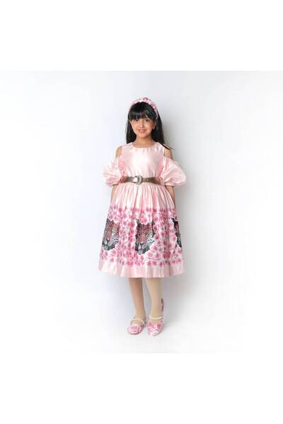 Mamnon فستان وردي مورد بحزام