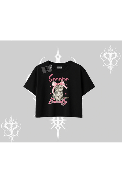 Tarzsokak تيشيرت سيرين بيوتي كات مطبوع قصة فضفاضة