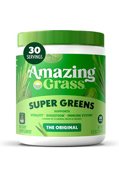 Amazing Grass مسحوق عضوي من الخضراوات الخارقة مع عشبة القمح (240 غرام)