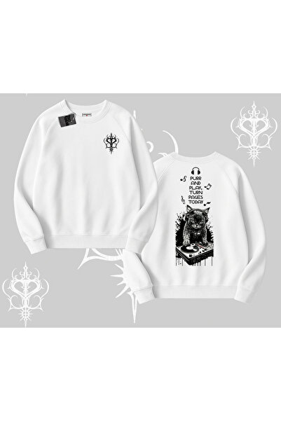 Tarzsokak DJ Cat Принт с музикална тематика за велосипедна суитшърт