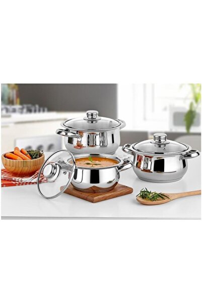 Altabi Steel Cookware Set Stew Pot Model 3-Piece Steel Cookware Set Gü Ls an