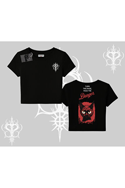 Tarzsokak Gothic mačka Back Štampano Babby Tee Majica